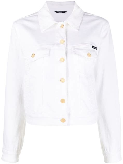 veste jean femme dolce gabbana|Veste en jean en blanc – Dolce Gabbana .